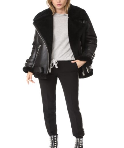 Women Black B3 Shearling Jacket