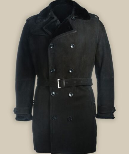 Men Black Sherpa Trench