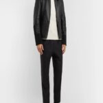 Men Black Sheepskin Leather Jacket