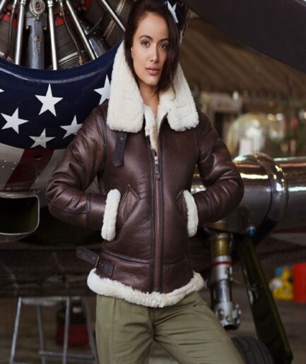 Women Brown B3 Shearling Jacket