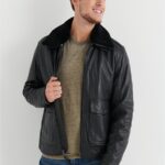 Men Black Sheriff Leather Jacket