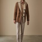 Men Brown Shearling Leather Jacket