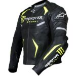 Monster Energy Motorbike Racing Genuine Leather Jacket