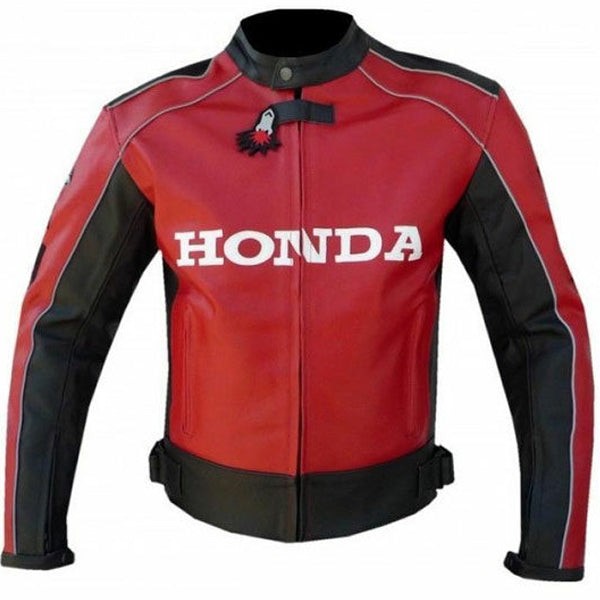 Honda Red Unique Wing Motorcycle Racing Cowhide Leather Jacket Honda Red Unique Wing Motorcycle Racing Cowhide Leather Jacket