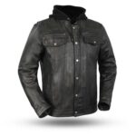 No reviews Mens Leather Denim Style Motorcycle Jacket