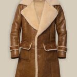 MEN BROWN SHEARLING LEATHER COAT