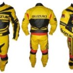 SUZUKI Motorcycle Men Leather Suit