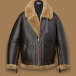 Men Raf Brown Shearling Jacket