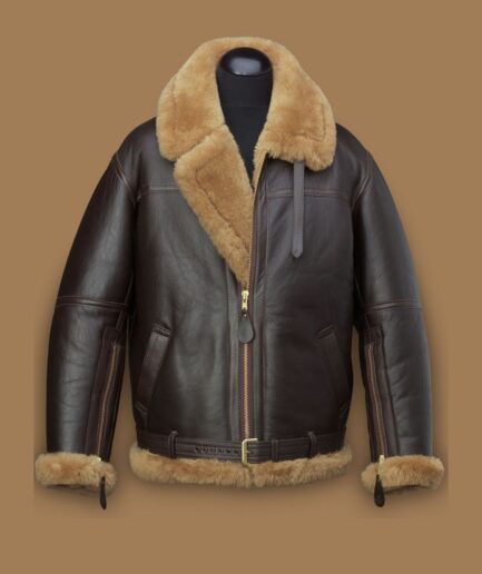 Men Raf Brown Shearling Jacket