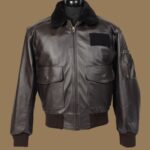 Men Brown Airforce Leather Jacket