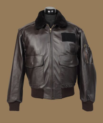 Men Brown Airforce Leather Jacket