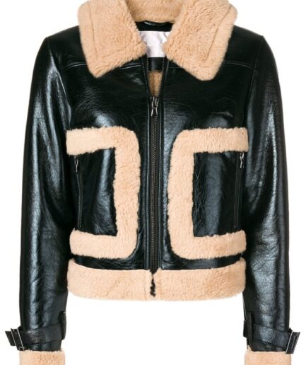 Women Black Bomber Leather Jacket
