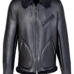 Men Shearling Black Biker Jacket