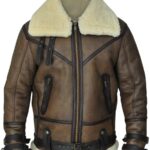 Men Brown B3 Aviator Shearling Jacket
