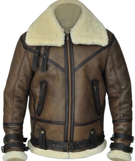 Men Brown B3 Aviator Shearling Jacket