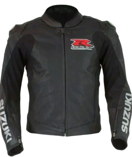 Suzuki Branded Men Motorbike Leather Jacket