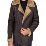 Men Brown B3 Shearling Bomber Jacket