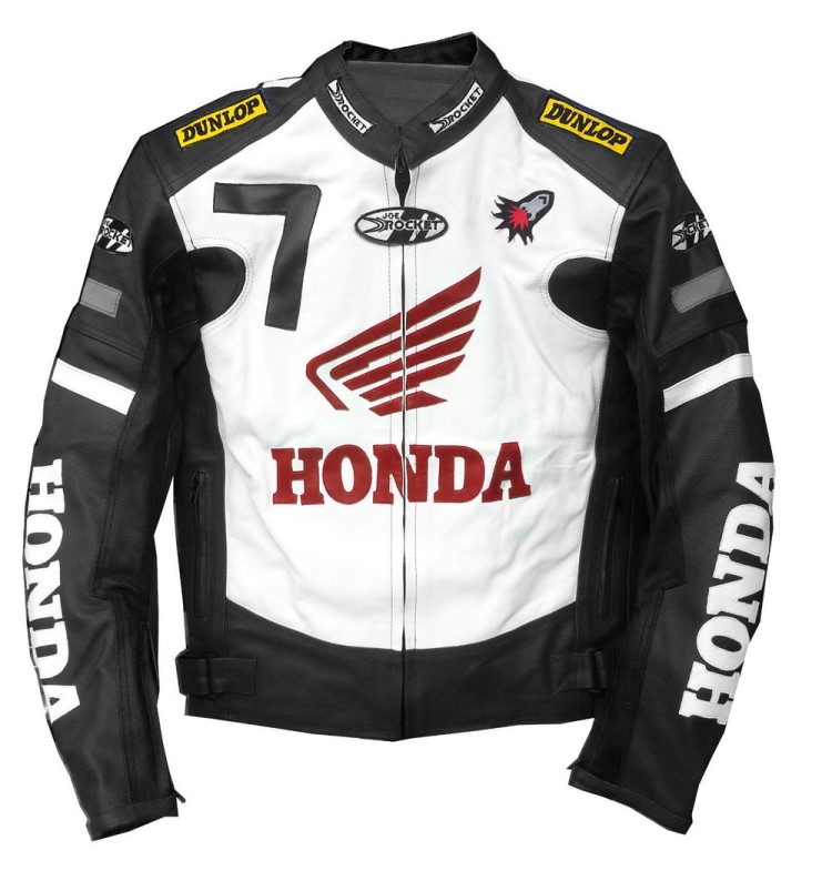 4-8 HONDA Motorbike Racing Men Leather Jacket