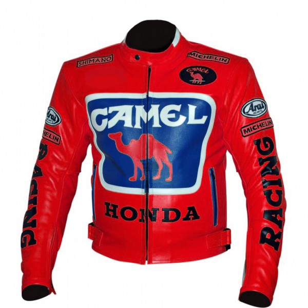 60 HONDA Camel Motorbike Racing Leather Jacket