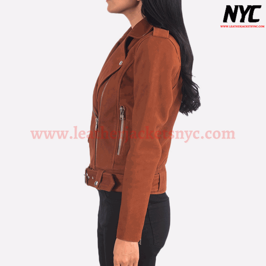 Alison Suede Brown Biker Jacket-4