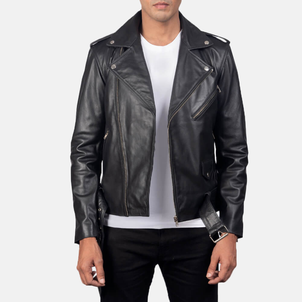 Allaric Alley Black Leather Biker Jacket 02