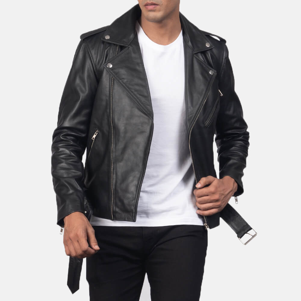 Allaric Alley Black Leather Biker Jacket 03 Allaric Alley Black Leather Biker Jacket