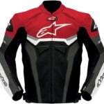 Alpinestars Celer Leather Motorcycle Racing Jacket - Black/Red/Gray