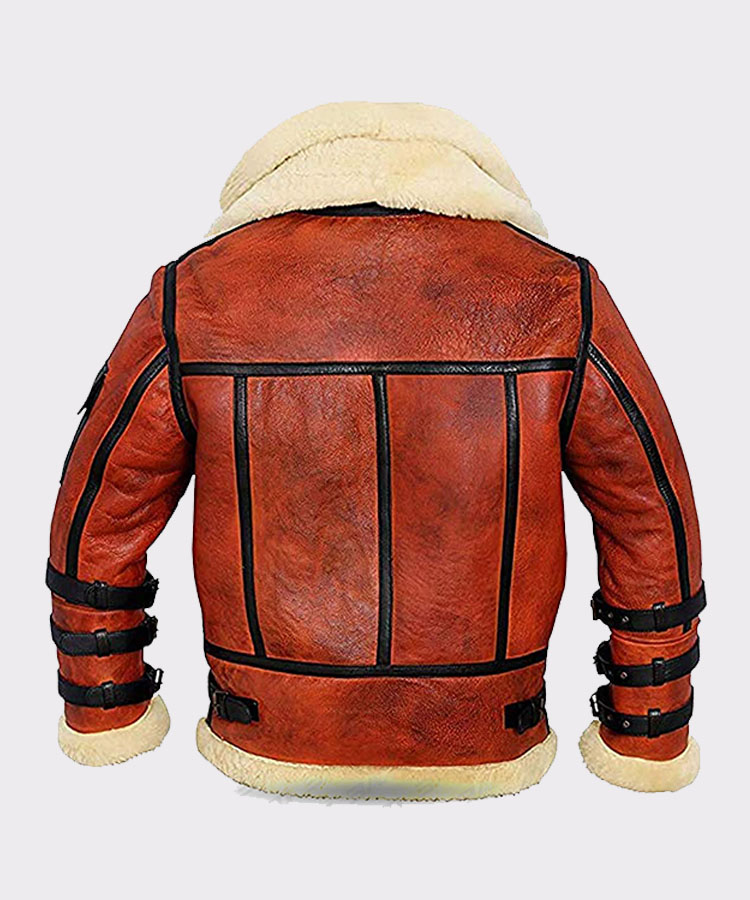 Aviator Sheepskin Raf Men’s B6 Waxed Bomber Shearling Leather Jacket33