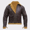 B3 Men Flying Aviator Winter Shearling Sheepskin Bomber Leather Jacket