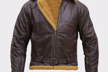 B3 Men Flying Aviator Winter Shearling Sheepskin Bomber Leather Jacket