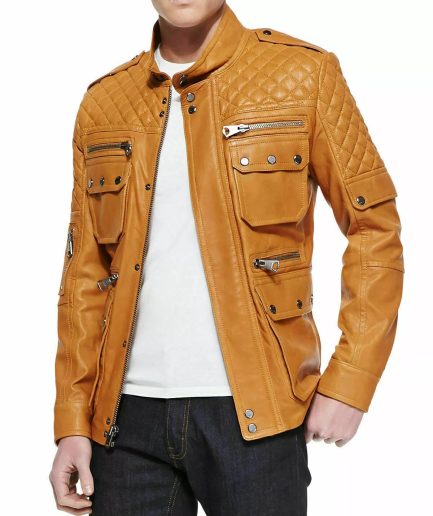 Men's Jacket Genuine Leather Biker Motorcycle Handmade Casual