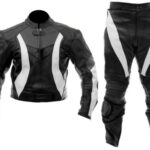 Black/White Motorbike Leather Suit