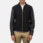 Blain Black Hybrid Bomber Jacket for Men