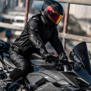 Cadora Black Motorcycle Waterproof Racing Jacket