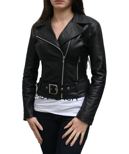 Country Chic Ladies Motorbike Leather Jacket
