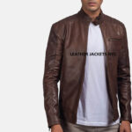 Dean Brown Leather Biker Jacket