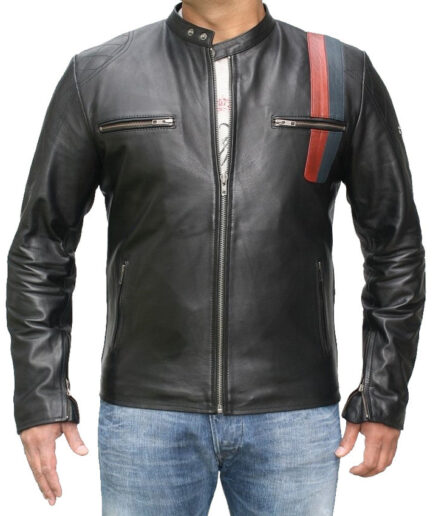 1.2mm ~ 1.3mm highly resistant genuine cowhide leather. CE protectors at back, shoulders and elbows. Water-proof YKK Zip. Internal and external pockets.