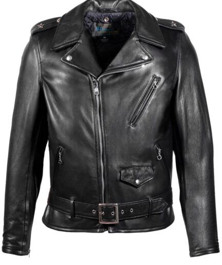 Waxy Natural Cowhide Perfecto Motorcycle Leather Jacket