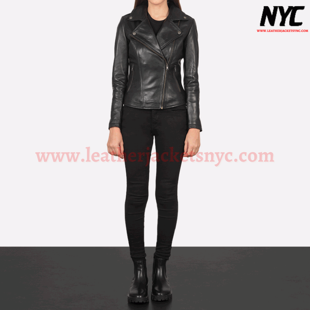 Flashback Black Biker Leather Jacket-5