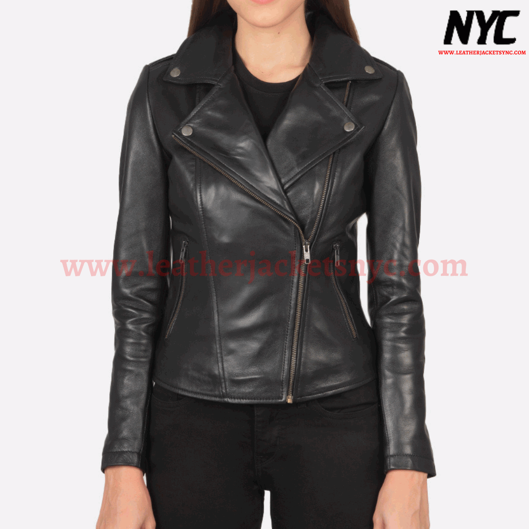 Flashback Black Biker Leather Jacket Flashback Black Biker Leather Jacket
