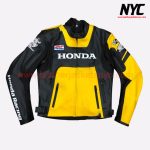 Honda CBR Leather Motorbike Racing Yellow Jacket
