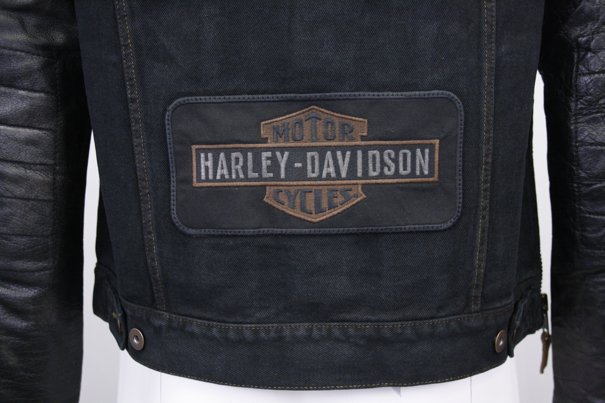 Harley-Davidson Men's Denim & Leather Sleeve Button Up Jacket14