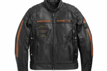Harley Davidson Men's Exmoor Reflective Wing Motorcycle Leather Jacket