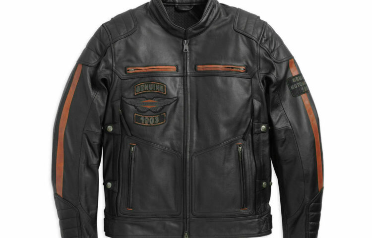 Harley Davidson Men's Exmoor Reflective Wing Motorcycle Leather Jacket