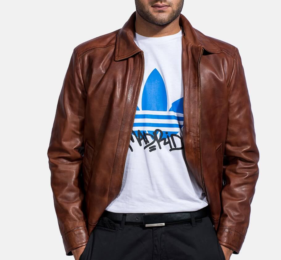 Inferno Brown Leather Jacket 05