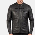 Men Ionic Black Leather Jacket