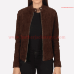Kelsee Mocha Biker Suede Jacket
