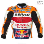 Honda Repsol Marquez Marc MotoGP Motorcycle Racing Leather Jacket