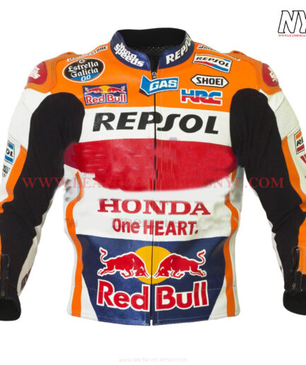 Honda Repsol Marquez Marc MotoGP Motorcycle Racing Leather Jacket