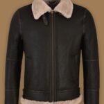 Men Black Sheepskin Jacket